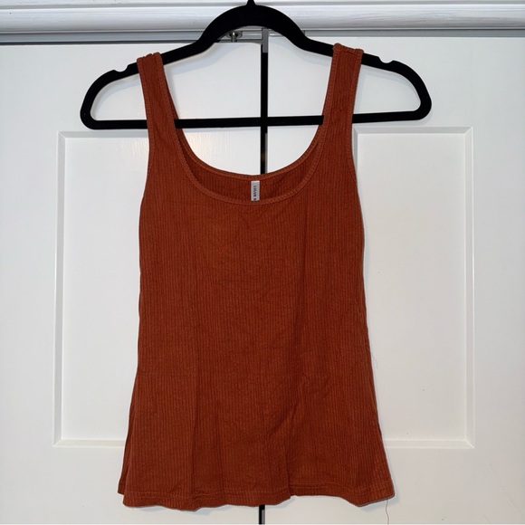 Lulus Basics Rust Ribbed Tank Top - Picture 2 of 5